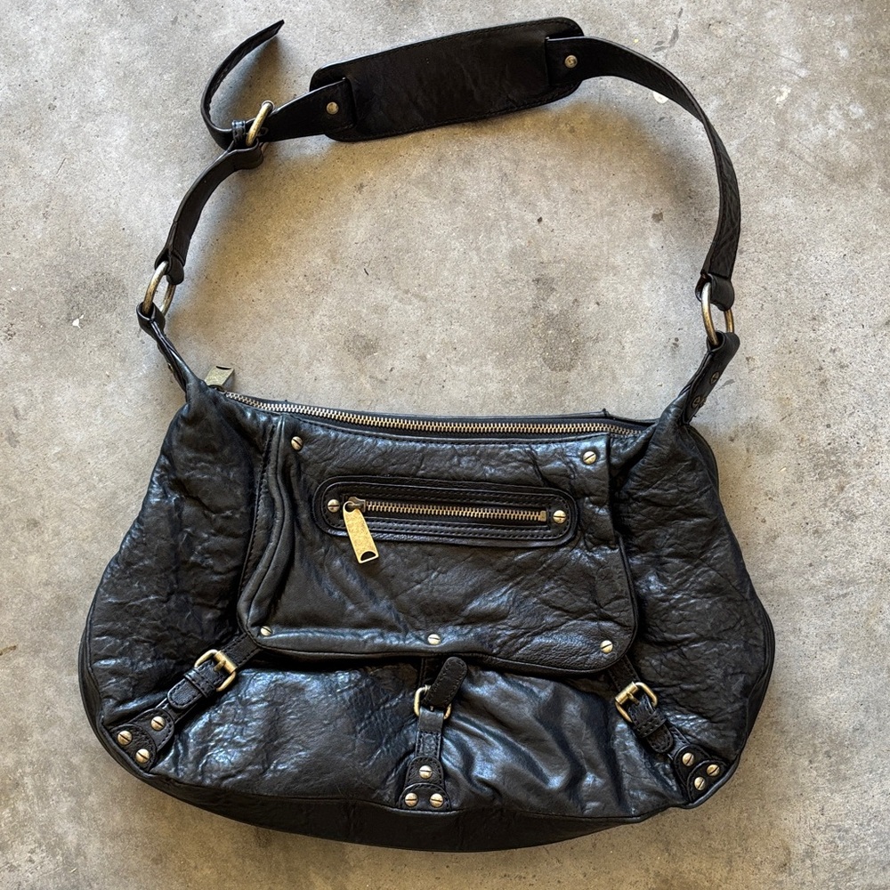Cynthia Rowley Black Leather Shoulder Bag